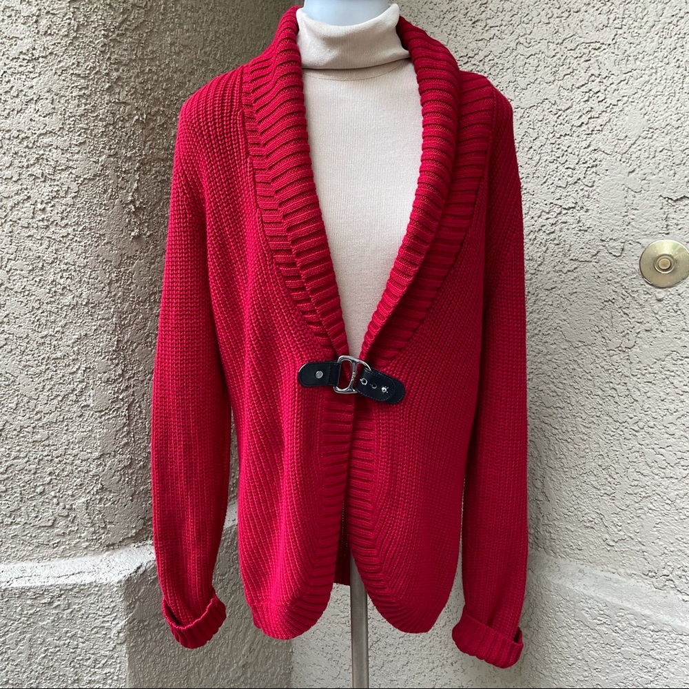 Burgundy Ralph Lauren cotton knitted sweater